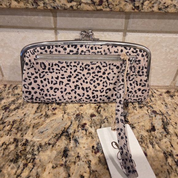 HOBO Leopard Print Clutch with Silver Accents - Picture 2 of 3